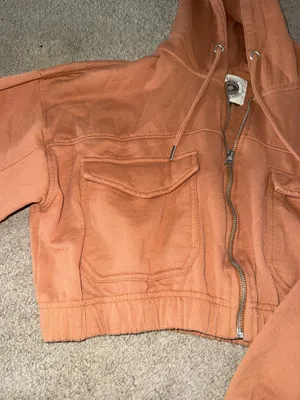 Ashley Vintage Charm Rust Cropped Zip Up Hoodie thumbnail 2