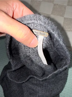 Free People 100% Cashmere Ribbed Knit Sweater Gray Small thumbnail 5