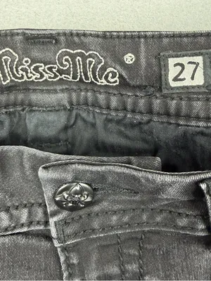 Miss Me Easy Skinny Jeans Womens 27 Black Sequin Bling Y2K Western thumbnail 7