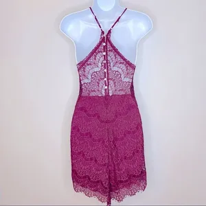 Free People She's Got It‎ Burgundy Lace Mini Dress Size XS thumbnail 8