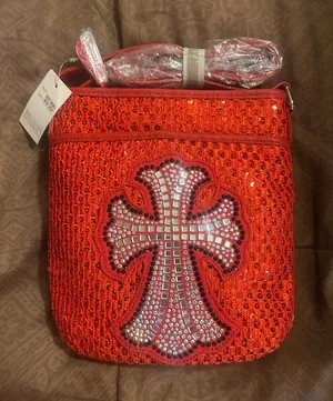 Red Sequin Cross Accent Women’s Shoulder Bag thumbnail 1
