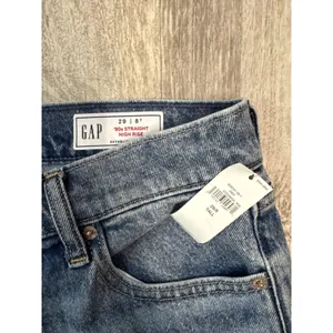 Gap 90s Straight High Rise‎ Jeans 29/8 Tall Medium Wash Blue Denim NWT thumbnail 3