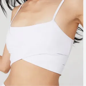 Alo Yoga Airbrush Enso Criss Cross White Sports Bra thumbnail 2