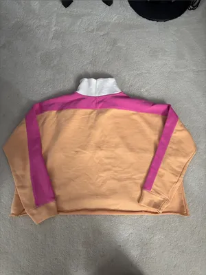 Cotton On Colorblock Half-Zip Sweater in White, Peach & Pink thumbnail 3