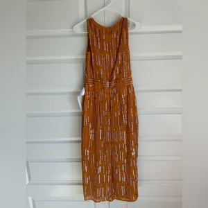 Mac Duggal Abstract Beaded Sleeveless‎ Midi Sheath Dress thumbnail 8
