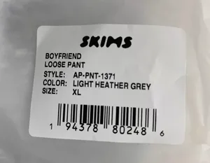 SKIMS Women's Light Heather Grey Boyfriend Loose Lounge Pants Size XL thumbnail 5