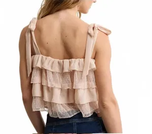 AE Ruffled Cami Top Tank American Eagle NWT Natural XS thumbnail 1
