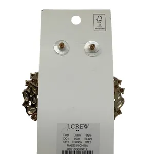 J. Crew Crystal Wreath Earrings Clear Rhinestone White thumbnail 5