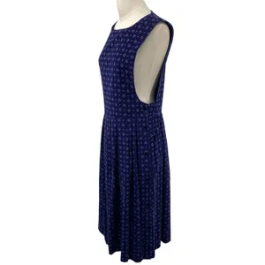 Vintage 90s American Eagle Corduroy Midi Dress Pinafore Pleated Printed Navy S thumbnail 4