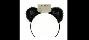 Mudd Black Lace Cat Ear Headband Halloween Costume NWT thumbnail 1