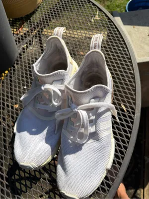 adidas Women’s Rare White Knit Sneakers with Metallic Bronze Accent thumbnail 6