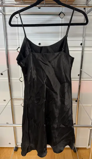 Forever 21 Black Satin Mini Slip Dress thumbnail 5