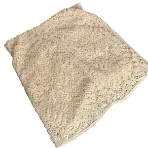 A New Day BOHO Crochet Lace Overlay Mini Skirt Cream‎ Beige Open Knit Festival Size S thumbnail 7