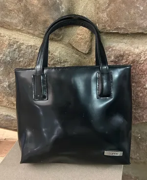 Esprit Glossy Black Tote Bag Vintage nice & clean thumbnail 1