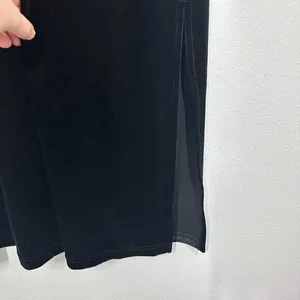 Vintage‎ Black Velvet Maxi Dress Sleeveless Tank Stretchy Women's Size 14 Witchy thumbnail 4