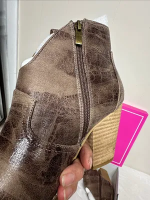 HeyGirl by Corkys Brown Distressed Faux-Leather Pointed Ankle Booties thumbnail 7