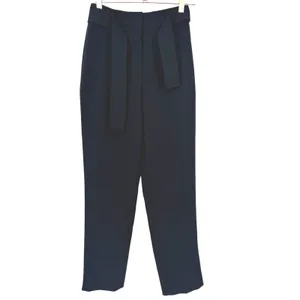 Aritzia Wilfred Womens Black Tie Front High Rise Straight Leg Dress Pants Size 2 thumbnail 4