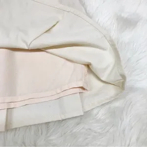 LE LIS Pleated Mini Skirt Small Cream Beige Preppy Tennis Schoolgirl Clean Girl‎ thumbnail 6