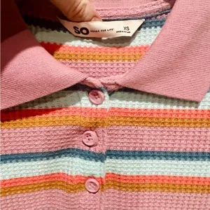 SO Striped Polo Top Size XS thumbnail 5