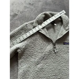 Patagonia Women's Grey Half Zip Jacket Coat Fuzzy Sherpa Size Medium‎ thumbnail 6