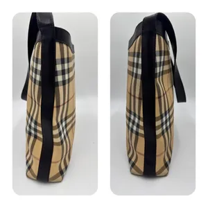 BURBERRY LONDON Nova Check Shoulder Bag PVC Leather Beige thumbnail 9