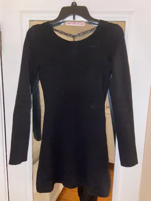 Black Long Sleeve Mini Dress thumbnail 1
