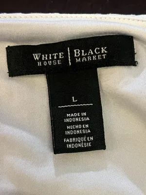 White House Black Market Tank Top Womens Large White Textured V Neck Lined Knit thumbnail 6