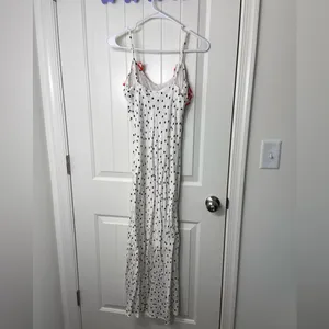 EUC RIXO women’s basketball team white cream black polka dot‎ ruffle lined dress thumbnail 5