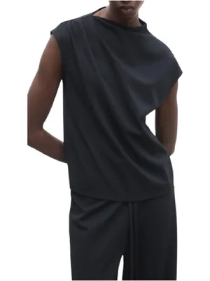 NEW MNG Mango Brown Sleeveless Tank asymmetrical Neck Size Small thumbnail 1