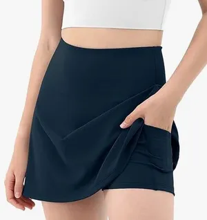 Women's Athletic Tennis Skorts with Pockets Built-in Shorts Golf Active Skirts M thumbnail 1