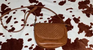 brown leather crossbody purse, perfect condition thumbnail 1