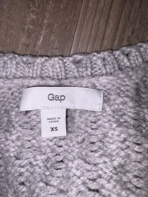 Gap Women’s Gray Knitted Long Sleeve Crew Neck Pullover Sweater-XS thumbnail 4