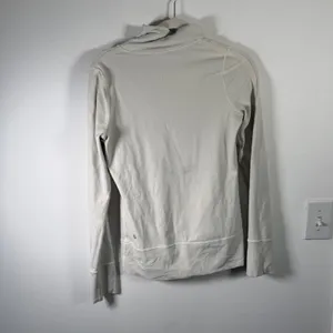 Lululemon Daily Yoga JacketPolar Cream Full Zip Luon Thumbholes‎ Athletic Gym 4 thumbnail 6