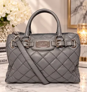 Michael Michael Kors Gray Quilted Leather Satchel Crossbody thumbnail 1