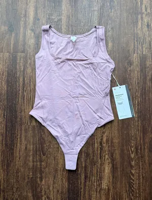NWT Lululemon Pink Haze Nulu Wundermost Square Neck Sleeveless Bodysuit - Size S thumbnail 1
