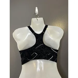 Under Armour Sports Bra Womens Small Black Print Racerback Padded Stretch thumbnail 4