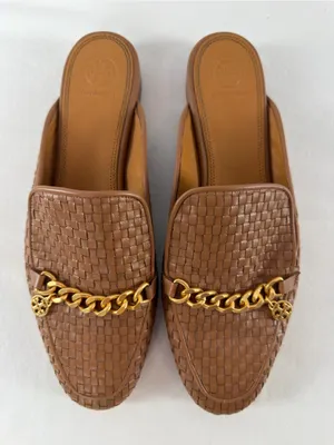 Tory Burch‎ Benton Woven Mules in Moose Brown Size 10 thumbnail 7