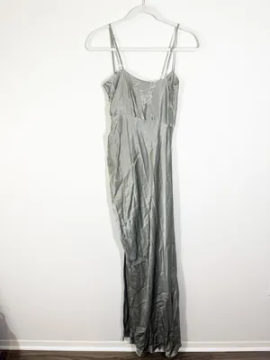 NWT Shona Joy La Lune Ruched Maxi Dress Sage Green Size 4 thumbnail 3