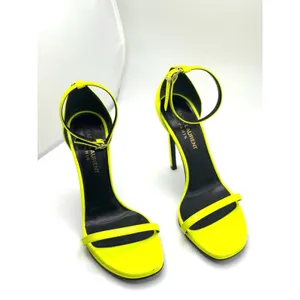 Saint Laurent Amber Fluo Yellow Ankle Strap Sandals YSL Heels size EU 36 thumbnail 11