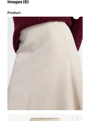 Women’s Cream faux suede A-Line Skirt thumbnail 5
