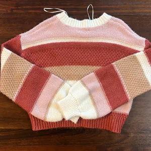 Altar'd State Striped Sweater - Pink, Cream, Tan thumbnail 4