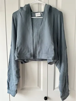 UO Soft Serve Terry Hooded Shrug Urban Outfitters Blue XL thumbnail 4