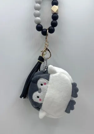 Cute Penguin Coin Purse Keychain Wristlet thumbnail 2