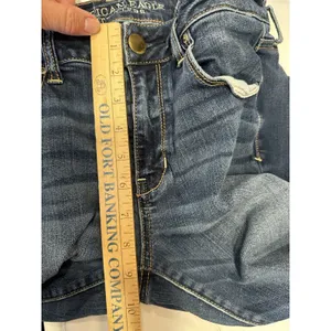 American Eagle Skinny Jeans Women’s 10 Long Blue Super Stretch Denim MidRise thumbnail 5