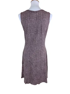 Fresh‎ Produce Brown White Chevron Print Sleeveless Knit Dress S Casual thumbnail 2