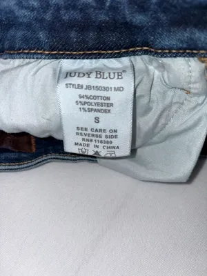 Judy Blue Medium Wash High-Rise Jean Shorts Button/Zip closure Size Small thumbnail 8