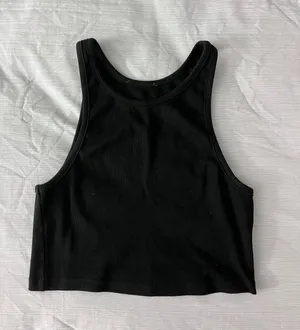 Zara Black Ribbed Top thumbnail 2
