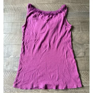 Ann Taylor Loft‎ Women's Purple Sparkly Ruffle Neckline Ribbed Tank Size Medium thumbnail 6