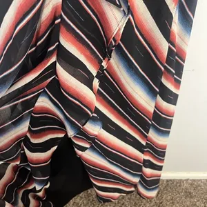 Lauren Ralph Lauren Womens Blanket Stripe Georgette Gown black Size 8 thumbnail 9