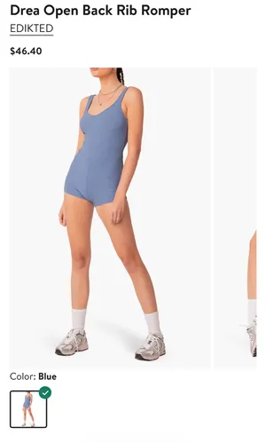 Edikted Drea Open Back Ribbed Romper thumbnail 3